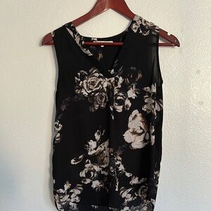 Black and White Floral Blouse with Blouses Style